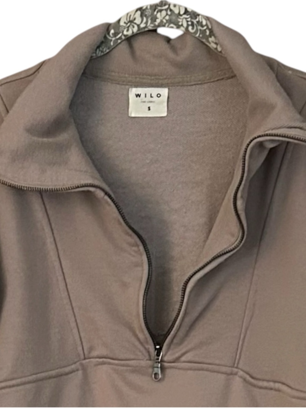 WILO the Label Half Zip Pullover Sweatshirt Mushroom Taupe Scuba Oversized Size - Picture 5 of 8